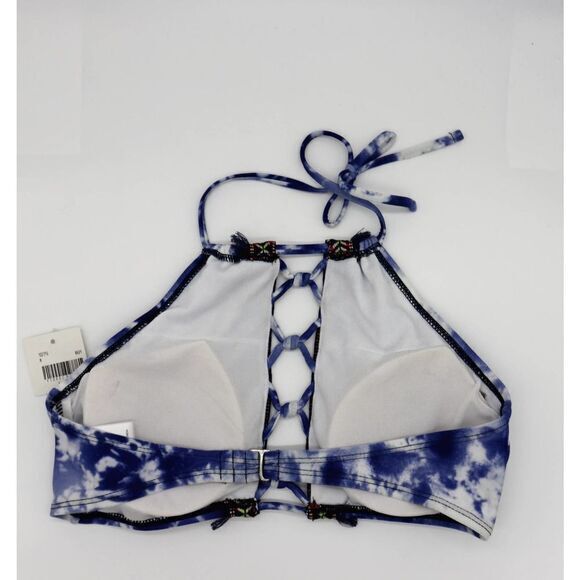 NEW Altar'd State High Neck Tie-dye bikini top, Blue, Medium - Picture 4 of 9